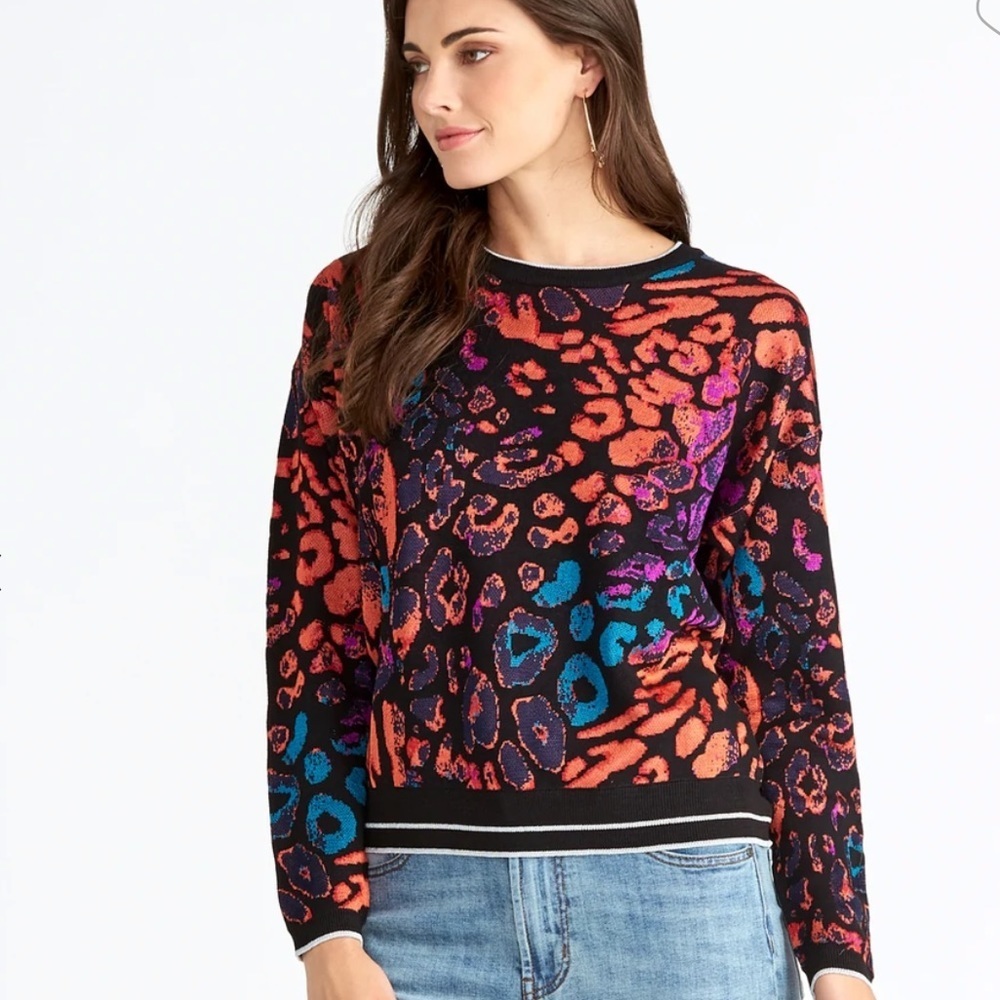 RACHEL Rachel Roy Multicolor Crew Neck Sweater